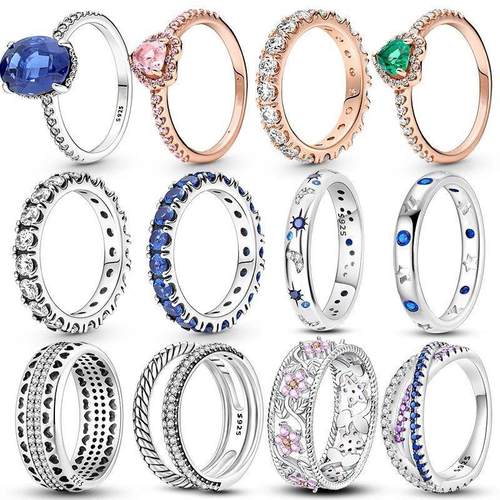 New Rings For Women 100% 925 Sterling Silver Star Moon Color