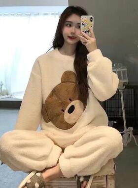 2024 winter ladies warm pajamas women pyjamas nightwear girl