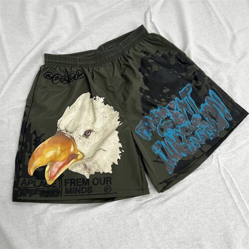 Travis Scott Cactus Jack X Fragment Design老鹰头字母印花短裤