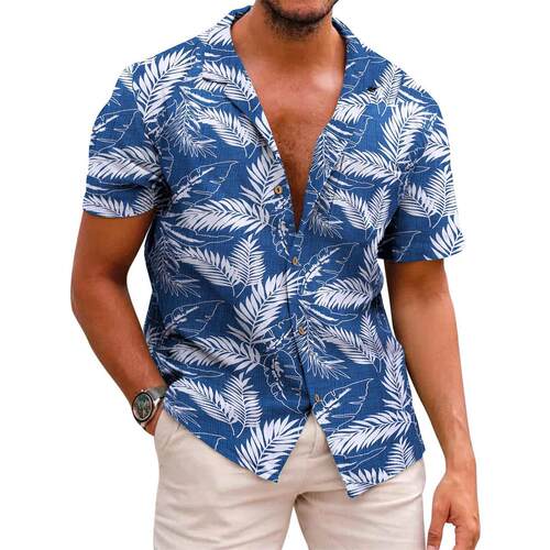Men's Summer Hawaiian Printed Short Sleeve Shirt Factory
