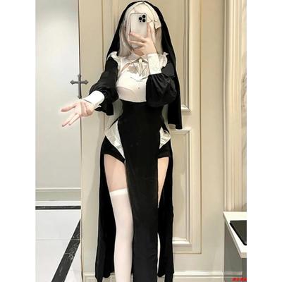 修女服性感紧身服变装cosplay服装优雅显瘦女仆风连衣裙纯欲大码