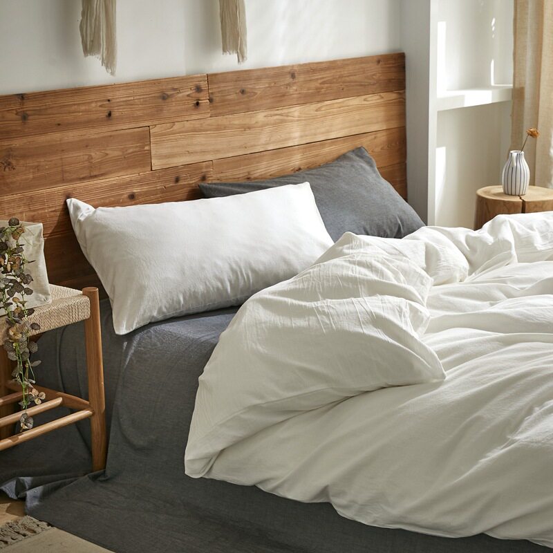 水洗棉全棉四件套全棉纯色混搭北欧天竺棉简约床笠床单款纯棉被套