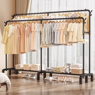 卧室挂衣服架子家用阳 日本品质简易出租屋房间室内凉衣架落地立式