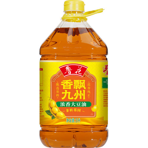 鲁花香飘九州浓香大豆油5L非转基因食用油