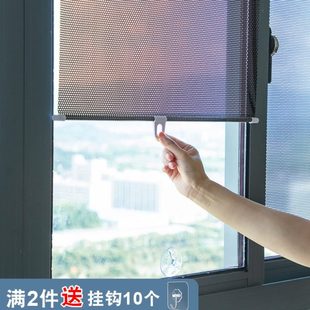 遮光窗户 免打孔隔热防晒神器阳台伸缩遮阳遮阳帘玻璃门遮挡吸盘式