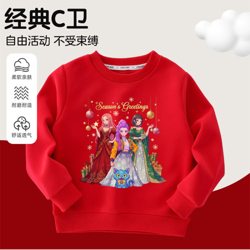 KPopDemonHunters猎魔女团儿童印花圆领卫衣女童洋气上衣男童打底