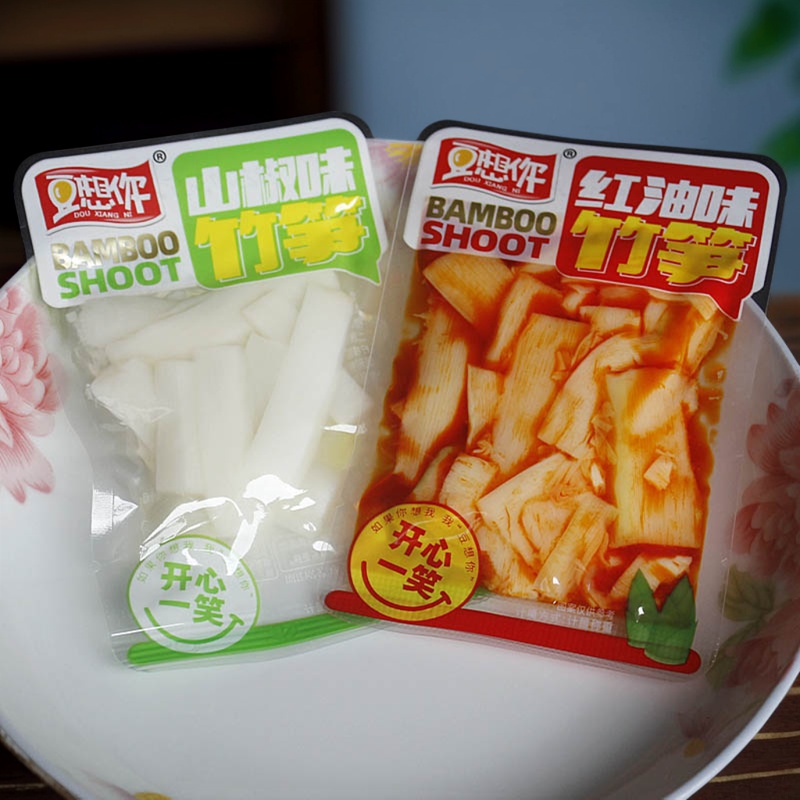 豆想你泡椒竹笋开袋即食山椒脆笋红油笋片下饭菜咸菜零食独立包装