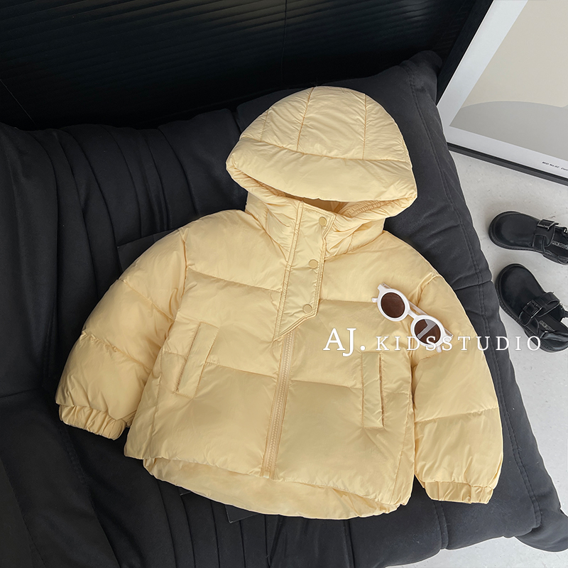 现货【泰酷】冬装韩版儿童纯色气质简约保暖加厚棉服外套MPG5516