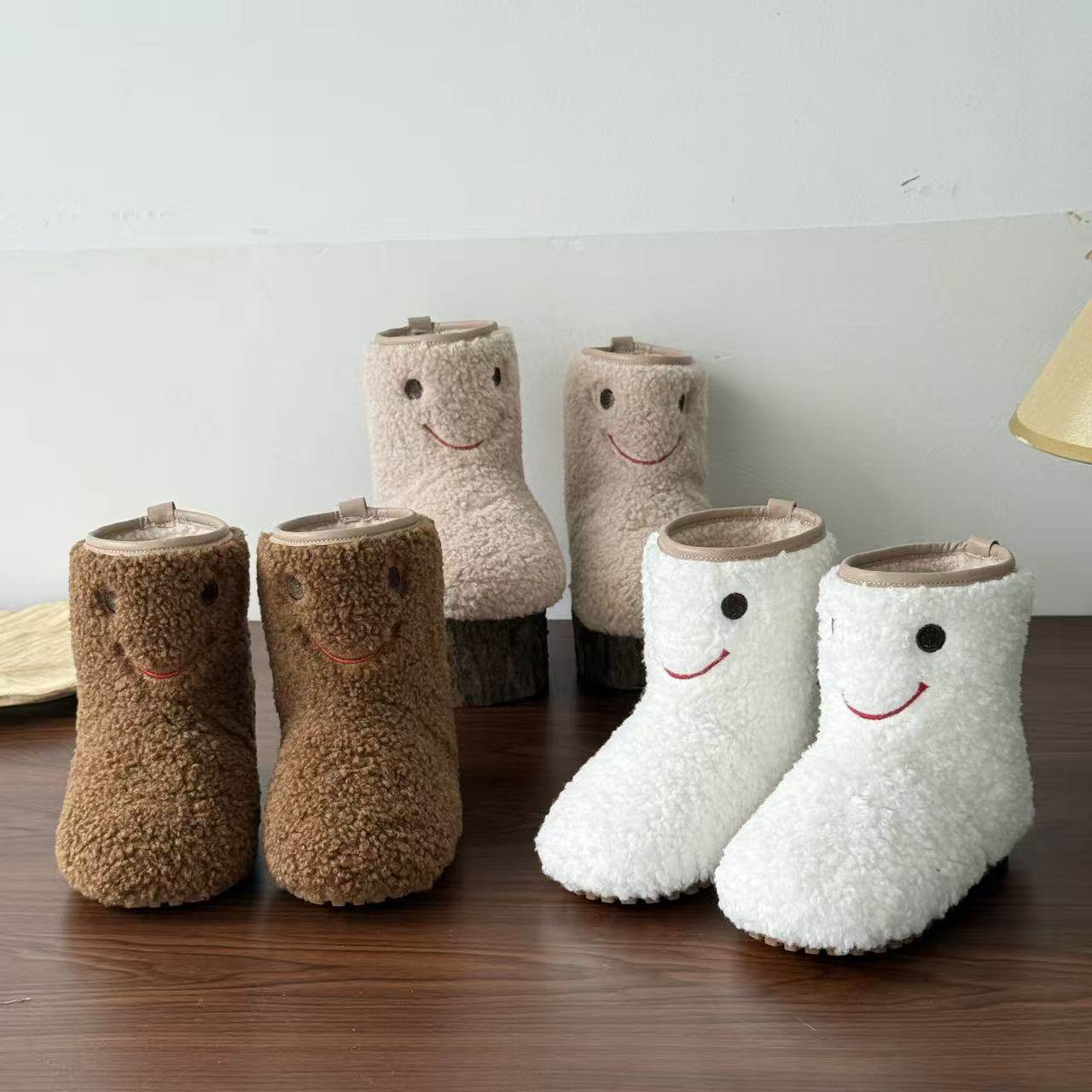 女童靴子秋冬新款加绒保暖中筒短靴可爱儿童靴子笑脸毛毛鞋,童鞋/婴儿鞋/亲子鞋,棉靴,淘宝优惠券,粉丝福利购,淘宝优惠卷