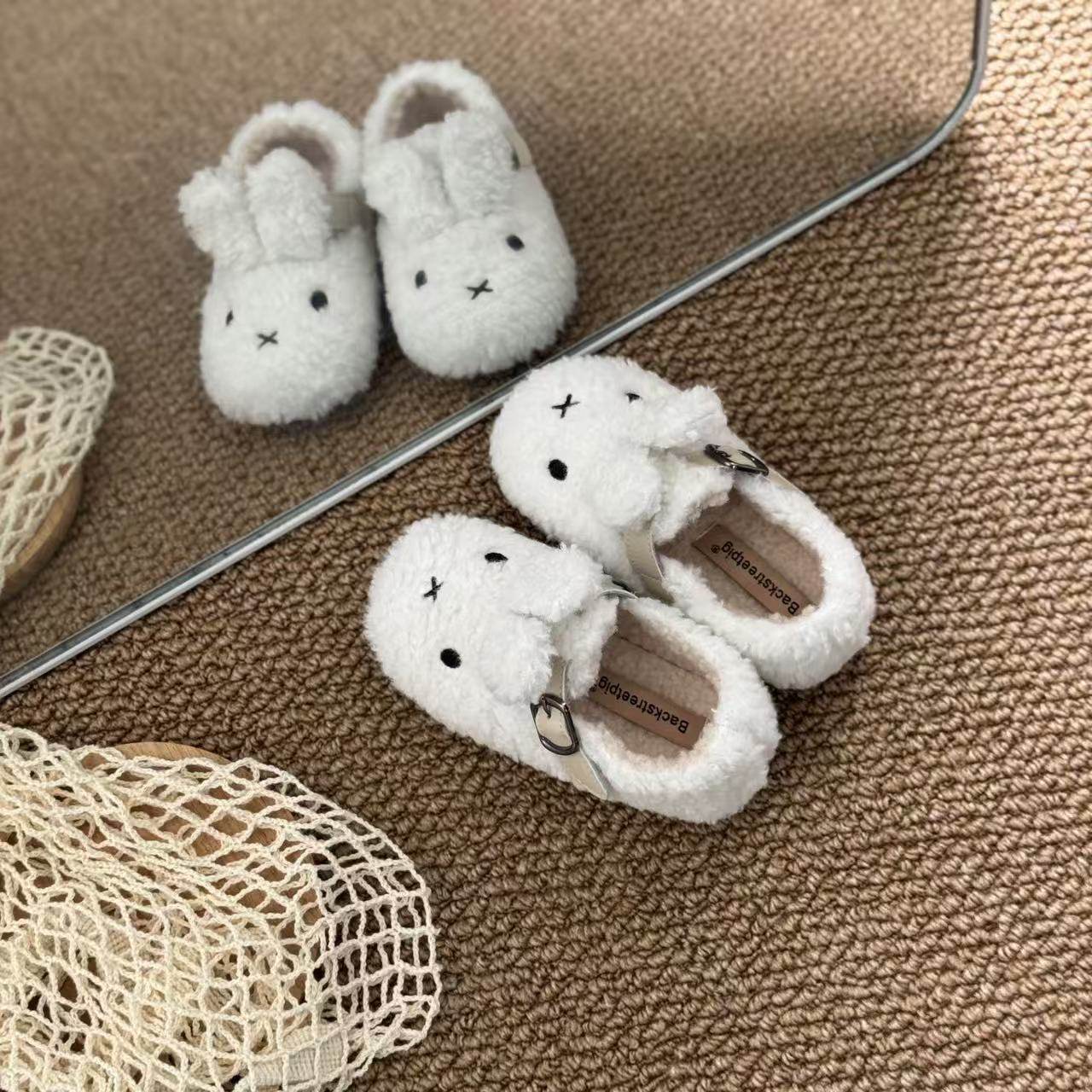 女童可爱毛毛鞋冬季兔子立体耳朵棉鞋防滑豆豆鞋加绒保暖室内鞋子,童鞋/婴儿鞋/亲子鞋,棉鞋,淘宝优惠券,粉丝福利购,淘宝优惠卷