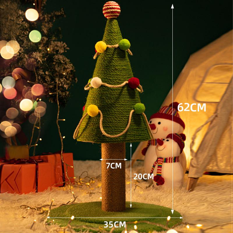 圣诞猫爬架猫窝猫树一体冬季加绒猫架子小型不占地剑麻耐磨猫抓柱