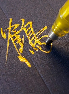 16色蓝果硬笔书法笔成人练字专用笔烫鎏金色黑白彩色自带笔锋写字好看奖状签字签名中性笔秀丽小楷书写信抄经