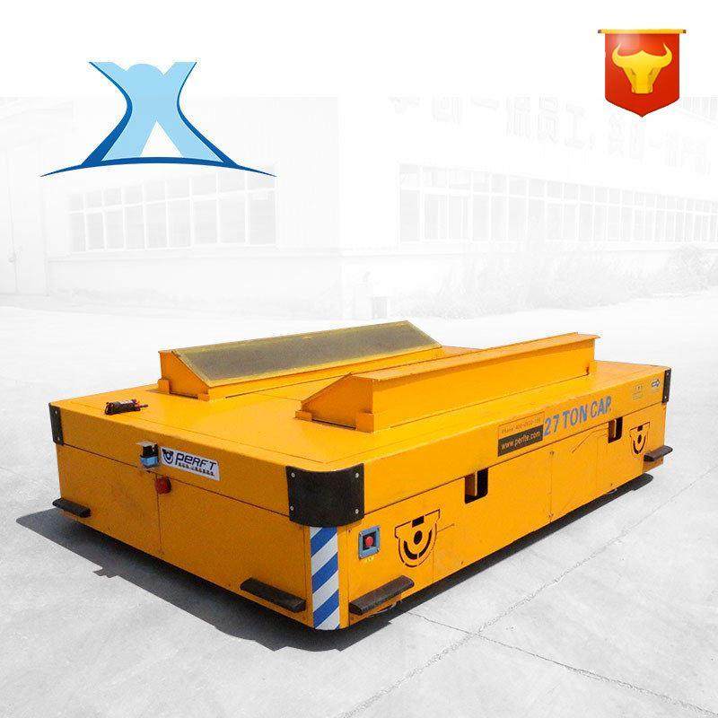 48v遥控纵横移动物流搬运包胶轮无轨电动平板车80吨