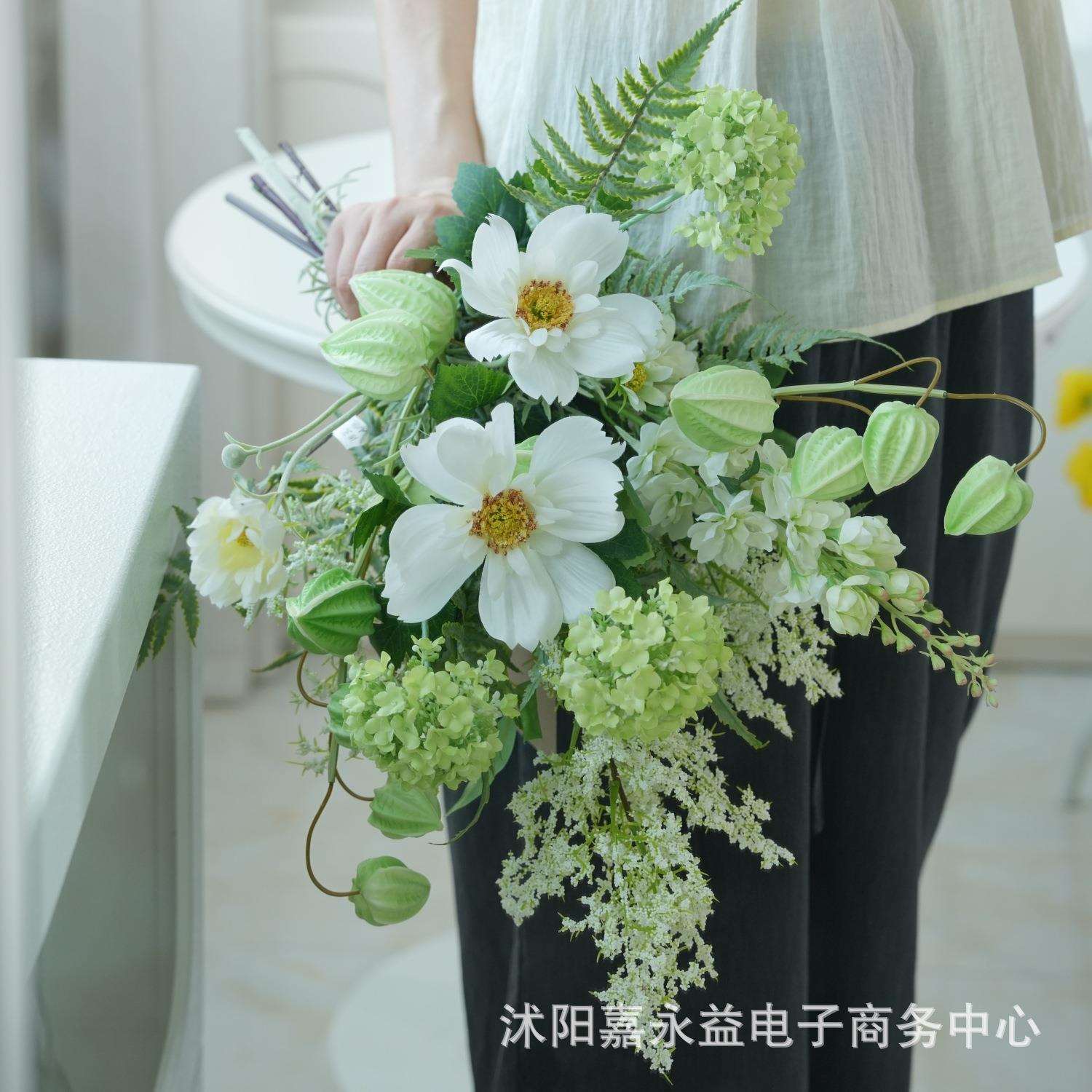 美式高档仿真花束客厅桌花假花干花电视柜摆设高级感逼真花艺摆件