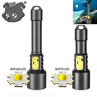 跨境XHP160铝合金潜水手电筒大功率水陆两用户外强光多功能潜水灯