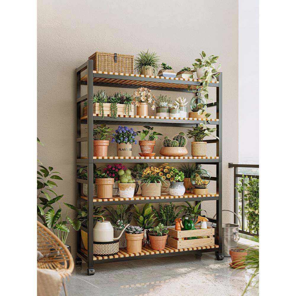 阶梯式移动花架置物架阳台改造铁艺神器多肉植物架网红多层落地式