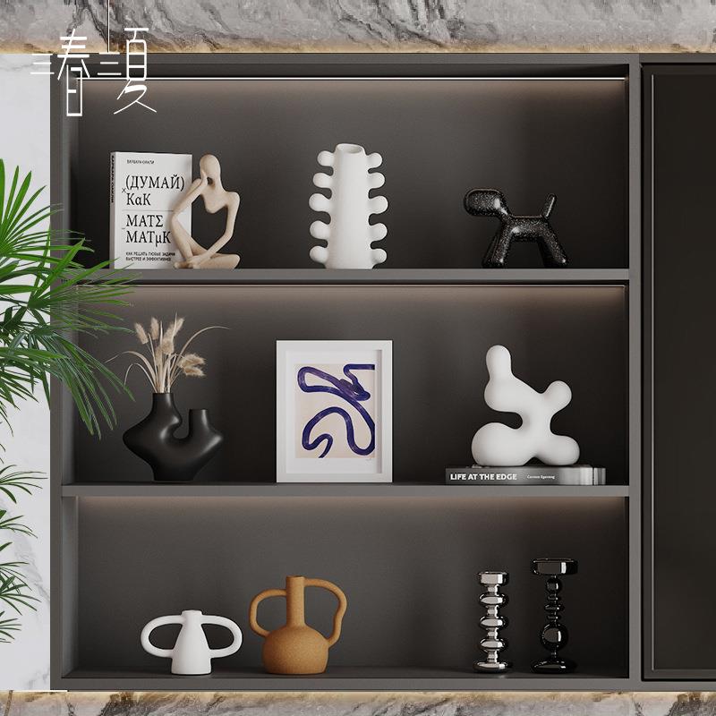 匠十三 意式轻奢大平层电视壁龛摆件开放格组合套装客厅酒柜