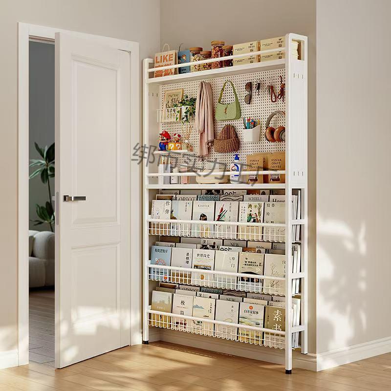 门后洞洞板置物架落地房间窄壁挂家用夹缝隙卧室收纳书架