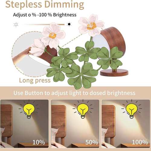 厂销 好木棒简约充电床头台灯触摸调光磁吸分离小夜灯办公灯