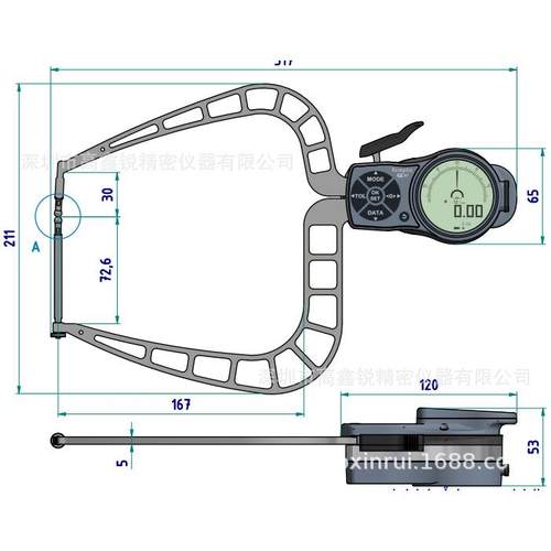 德国KROEPLIN古奥匹林 电子测量外径卡规K450F;D450F数显指针卡规