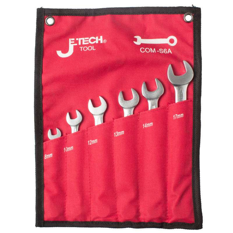 捷科OWS-S6A双开口扳手套装两用扳手组呆扳手铬钒钢6件套5.5-24mm