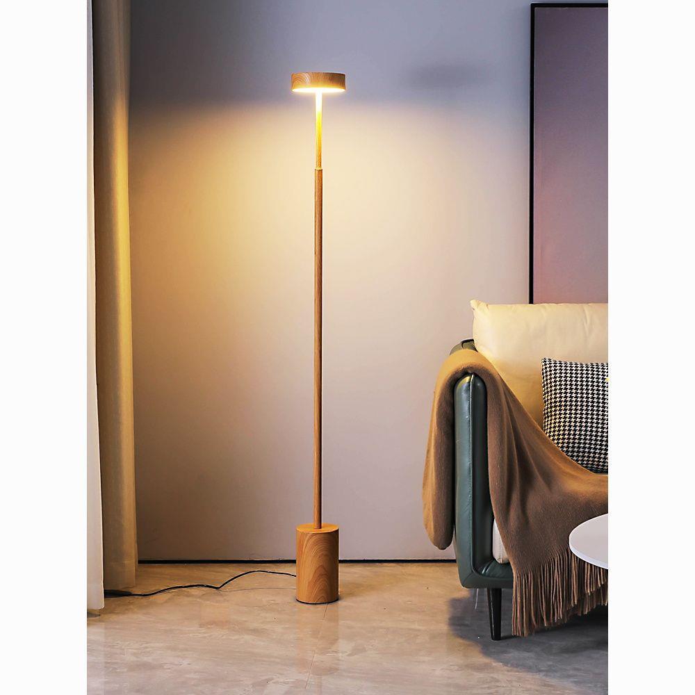 原木色实木色铁艺客厅卧室北欧日式简约学习护眼立式台床头落地灯