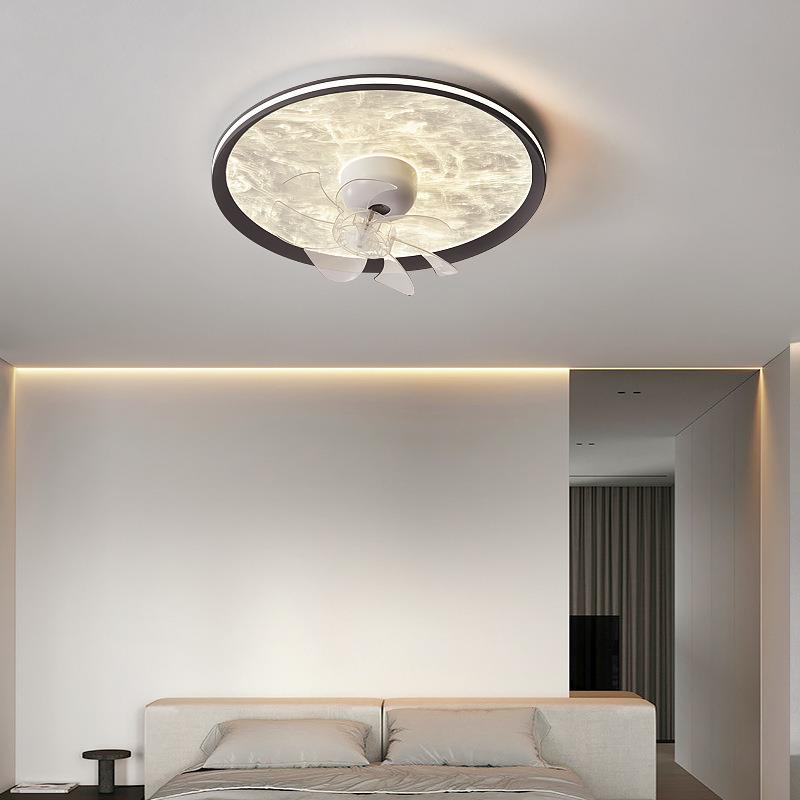 可摇头风扇灯6档风速卧室吸顶灯简约客厅餐厅云雾超薄隐形电扇灯