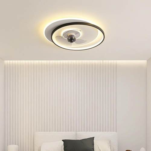 卧室风扇灯吸顶灯2025新款一体吊扇灯家用书房房间餐厅电扇灯