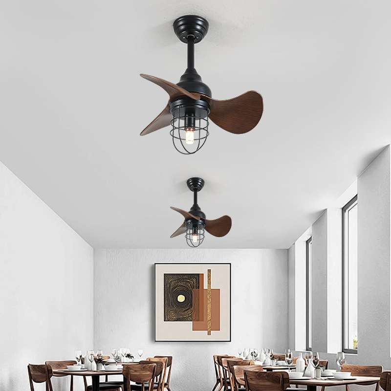 美式复古风扇灯吊扇灯商用工业小尺寸家用餐厅外销阳台小电風扇燈