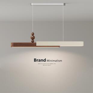 法式奶油风餐厅吊灯中古餐桌吧台灯全光谱护眼创意极简一字长条灯