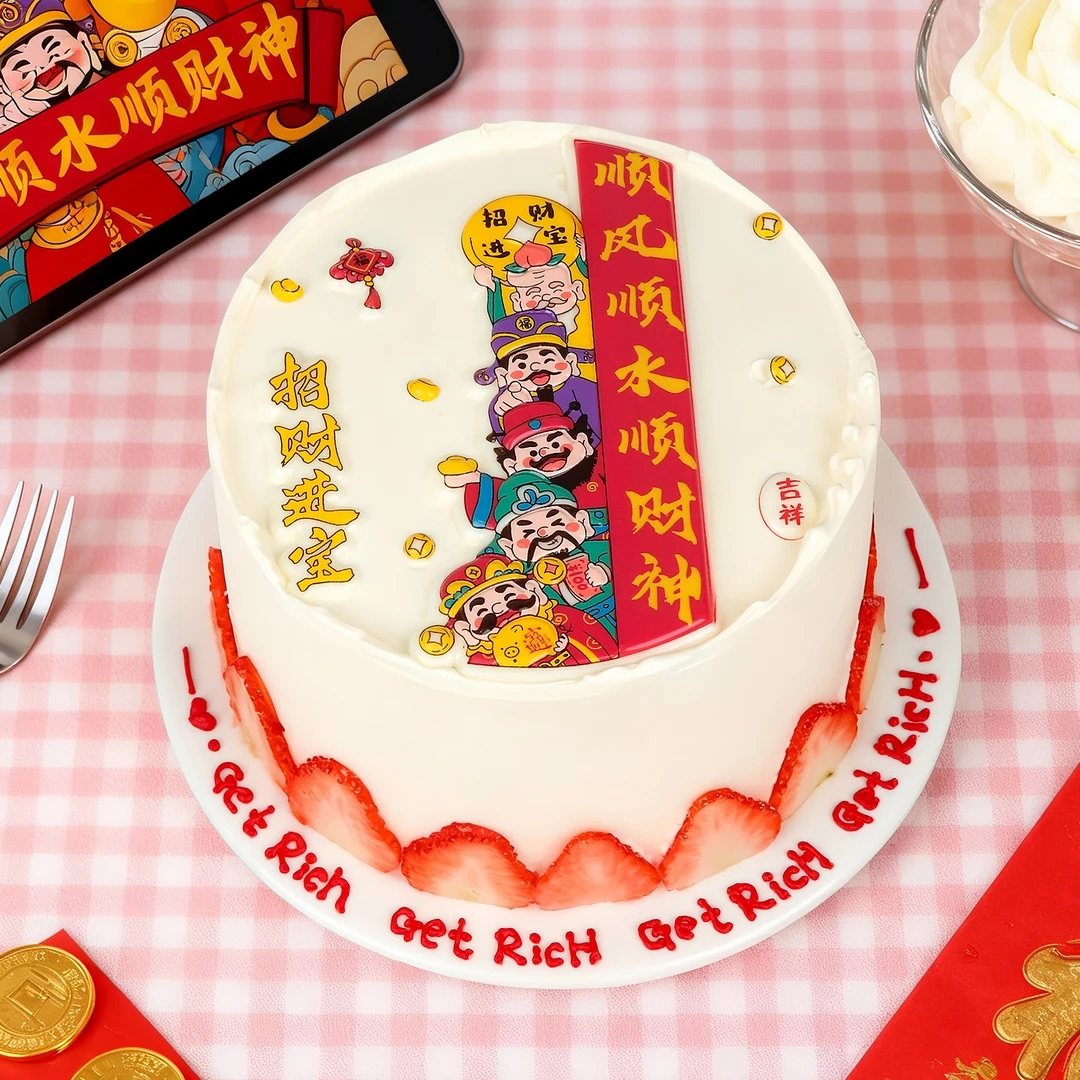 2026新年蛋糕装饰顺风顺水顺财神巧克力切片成品烘焙发财可食商用,节庆用品/礼品,蛋糕/烘焙装饰用品,淘宝优惠券,粉丝福利购,淘宝优惠卷