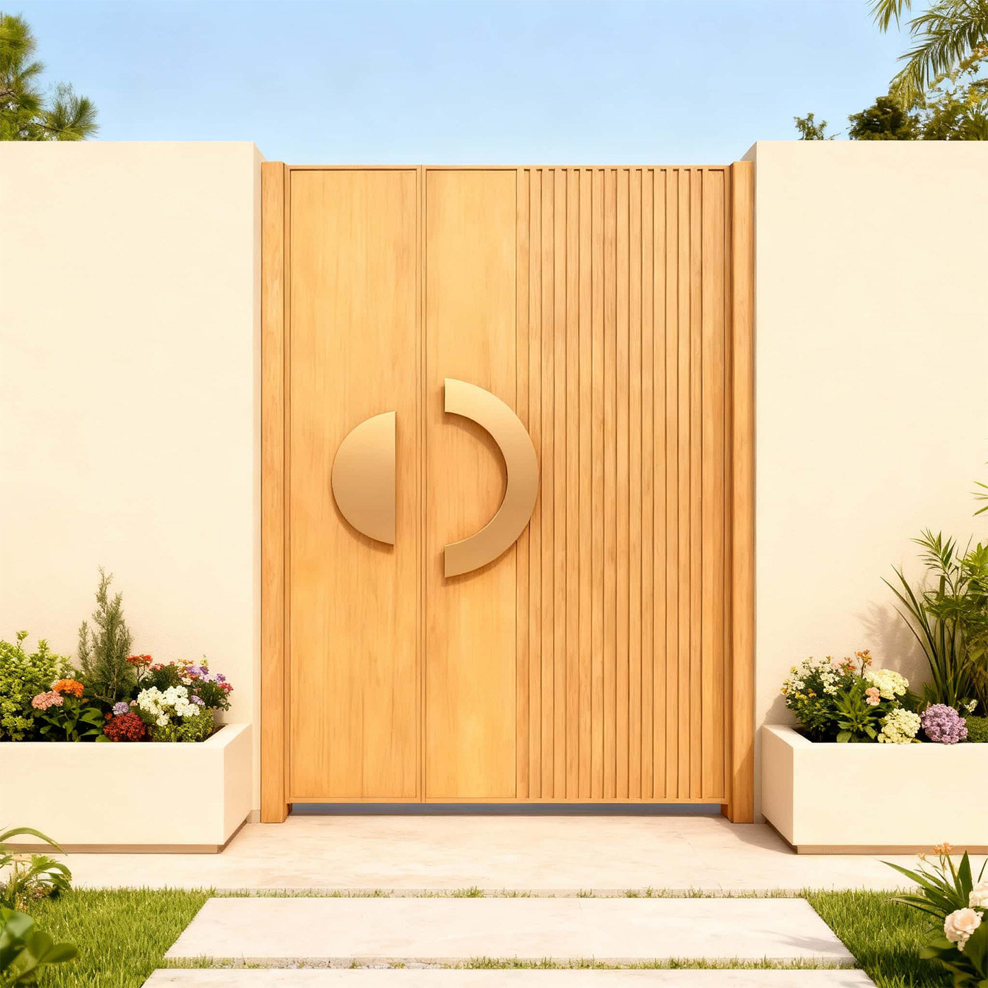 木纹户外庭院门铝合金别墅庭院大门木纹铝入户花园门现代院子大门,全屋定制,庭院门,淘宝优惠券,粉丝福利购,淘宝优惠卷