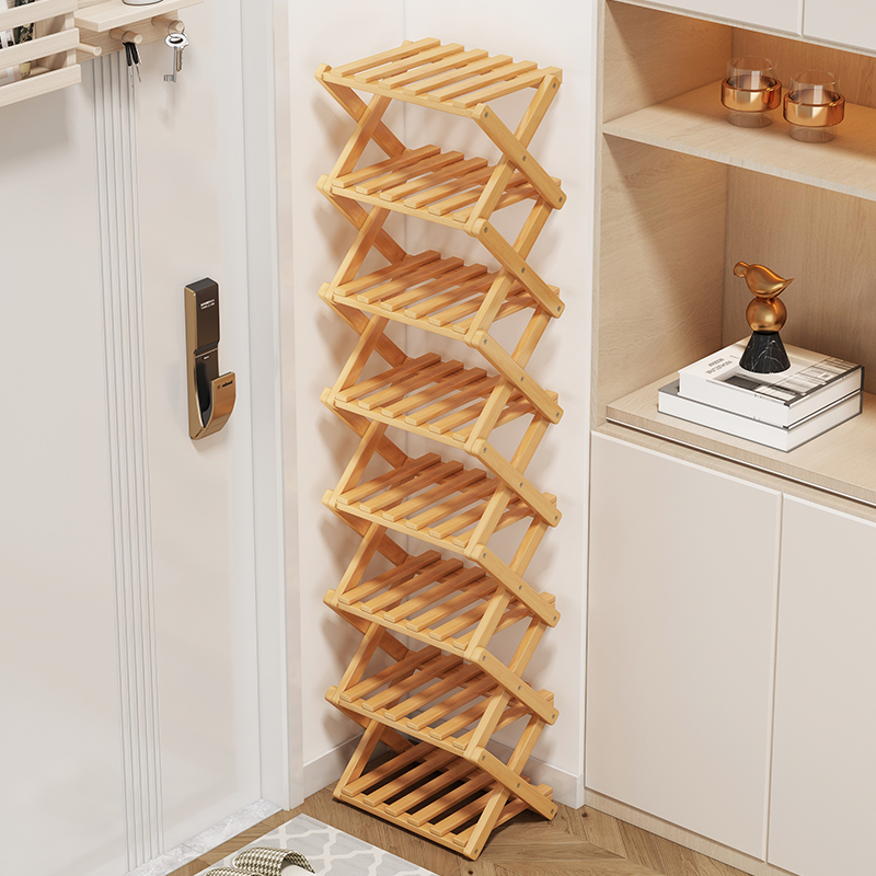 折叠鞋架一拉就用免安装家用门口出租房宿舍多层小窄小型收纳神器
