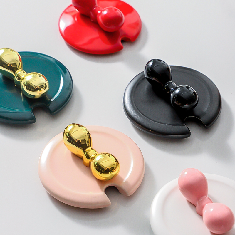 【撞色蝴蝶结】陶瓷万能杯盖开口