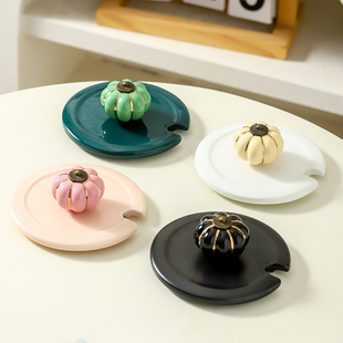 万能杯盖子带缺口通用陶瓷玻璃茶杯盖大口径配件单卖防尘马克杯盖