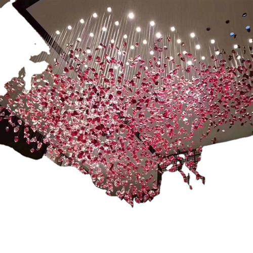 创意个性蓝绿红白色石头冰块吊线工程灯酒店售楼部沙盘会所大厅灯,家装灯饰光源,客厅吊灯,淘宝优惠券,粉丝福利购,淘宝优惠卷