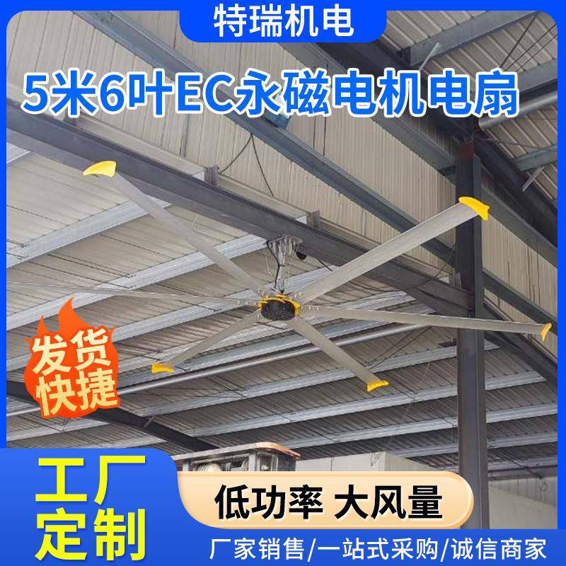 工业大吊扇超大节能大型体育场永磁无刷风扇5米6叶EC永磁电机电扇