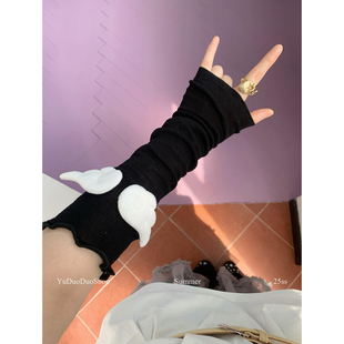 百搭潮 套女新款 敲可爱小翅膀 原创时髦y2k亚文化千禧风翅膀防晒袖
