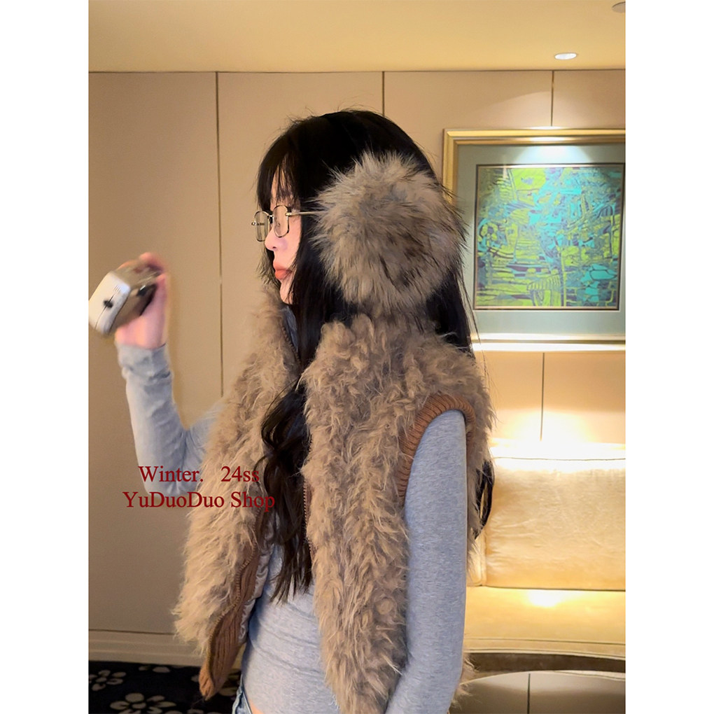 辣妹chao爱的冬季时髦仿皮草耳罩