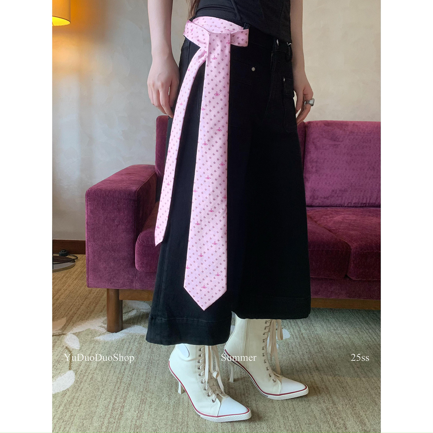 时髦复古定制vintage土星刺绣领带女高级感丝巾配饰美式辣妹腰带,服饰配件/皮带/帽子/围巾,领带,淘宝优惠券,粉丝福利购,淘宝优惠卷