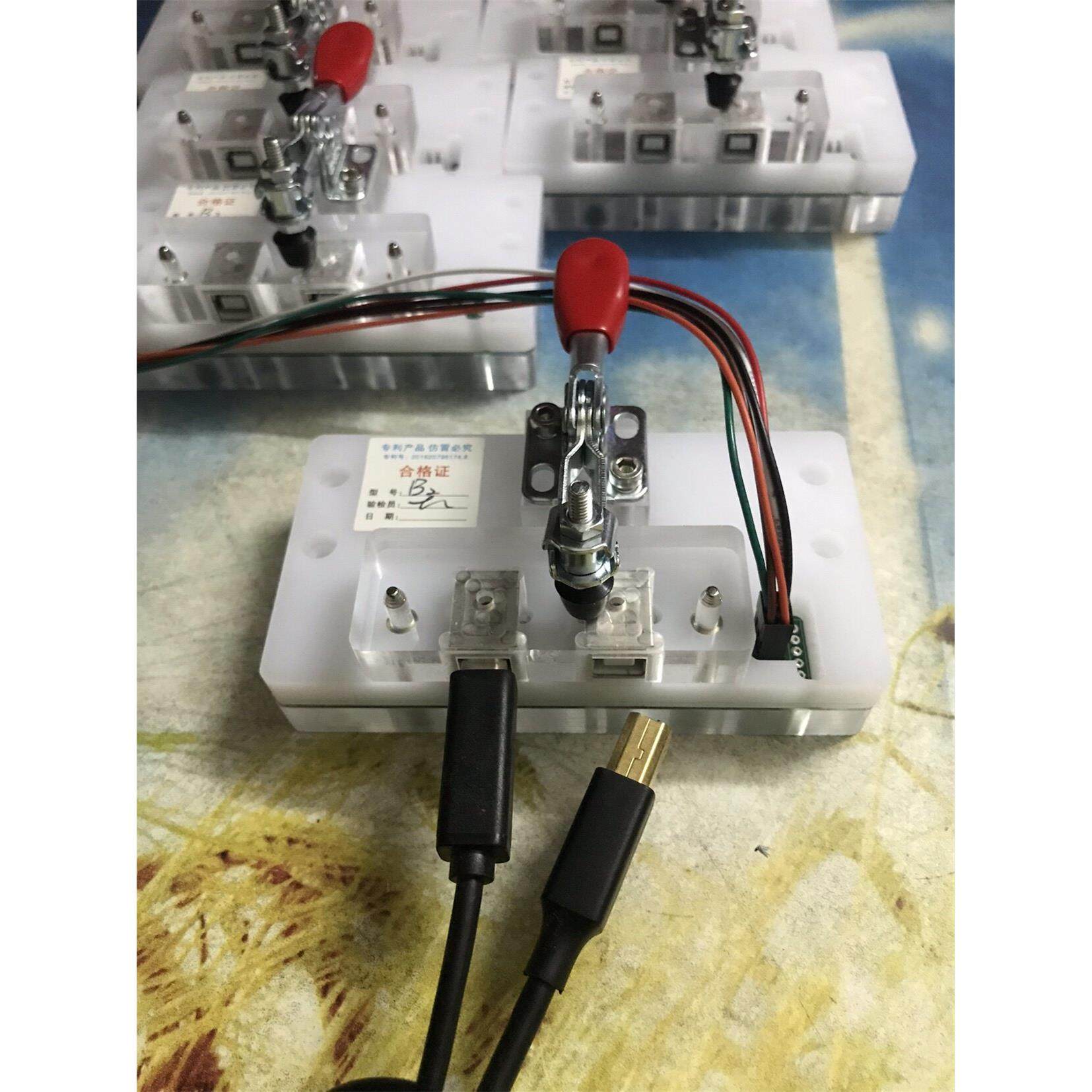 USB2.0 B母2个位测试治具 数据线 打印线测试治具 线材测试仪治具