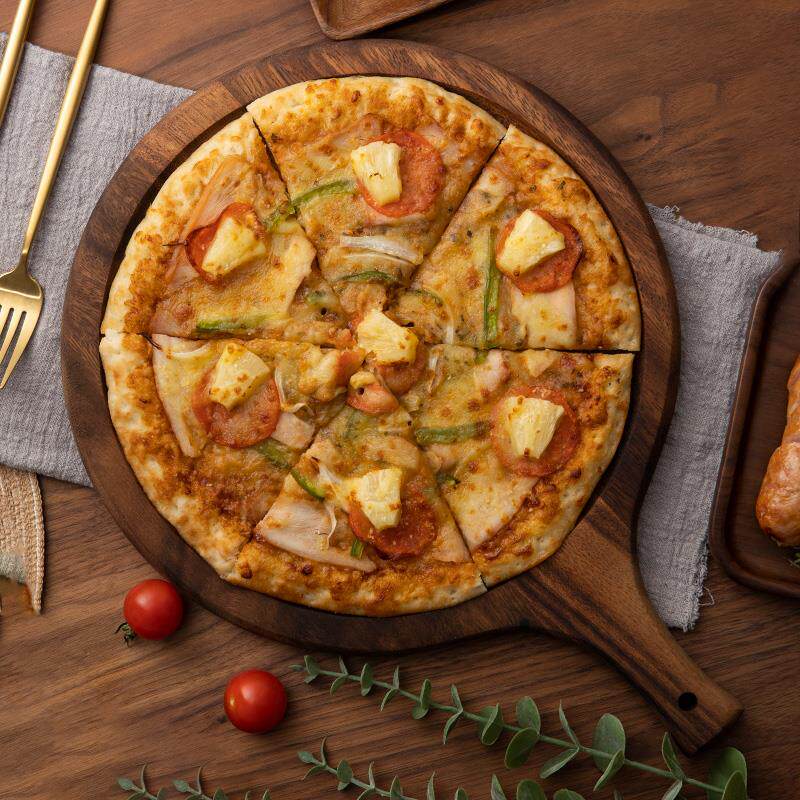 梵瀚 日式木质牛排盘平盘水果面包板砧板西餐盘子家用披萨盘托盘