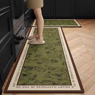 2025新款 厨房防滑皮革地垫耐脏防水防油专用免洗整铺地毯简约时尚