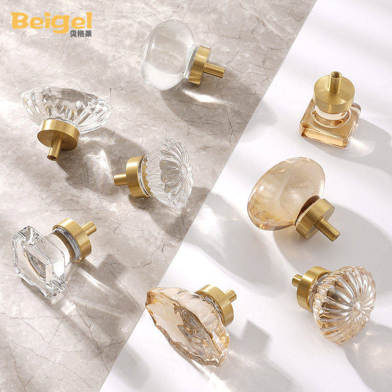 鸽子蛋水晶拉手法式香槟色衣柜柜门黄铜把手抽屉拉手轻奢金色衣橱,基础建材,小拉手,淘宝优惠券,粉丝福利购,淘宝优惠卷