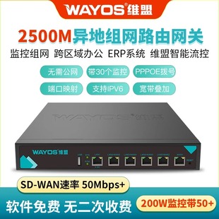 监控异地组网sdwan维盟路由器远程多地观看监控画面无需公网IP无后期费用文件共享连锁店办公异地组网交换机