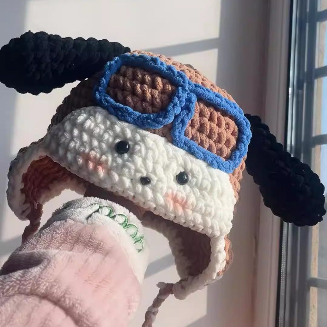 手工DIY钩织材料包小狗飞行员帽子秋冬儿童可爱保暖帽子送礼物,服饰配件/皮带/帽子/围巾,DIY编织材料包,淘宝优惠券,粉丝福利购,淘宝优惠卷