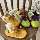 男女童休闲运动鞋 2025春夏新款 复古磨砂软底德训鞋 果菲妞儿童韩版