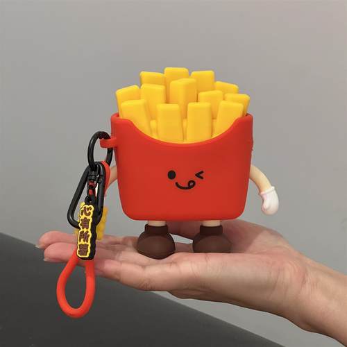 可爱薯条零钱包钥匙耳机迷你收纳包儿童迷你收纳包卡通包包挂件