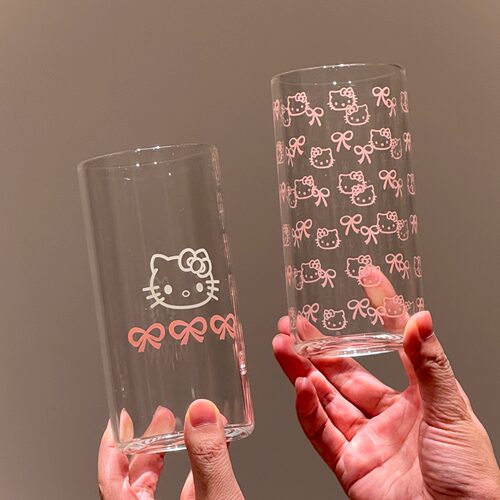kt玻璃杯女生可爱创意高颜值原创直饮杯家用宿舍喝水果汁牛奶杯