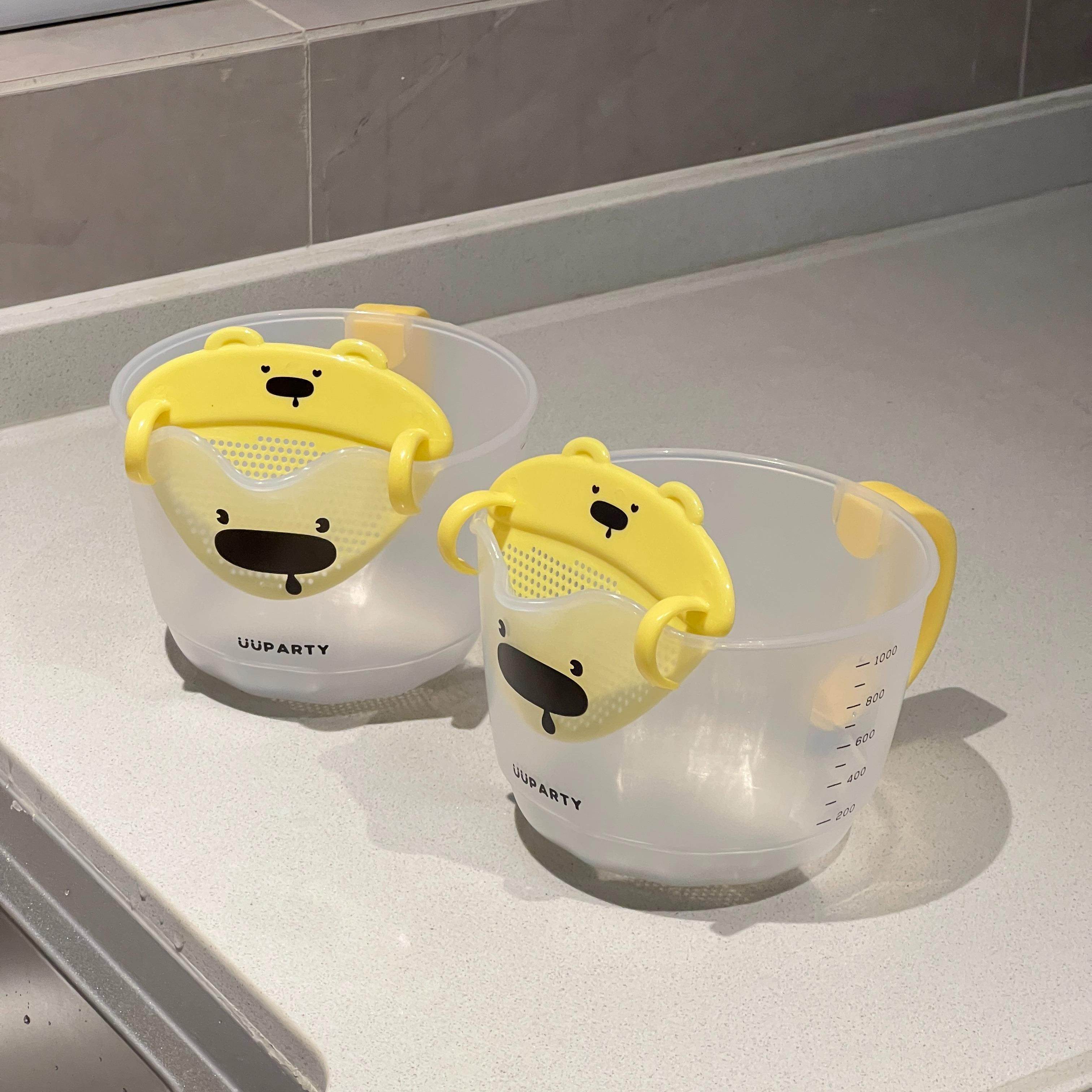 ININHOME 过滤量杯耐高温鸡蛋液烘焙带刻度挡板碗